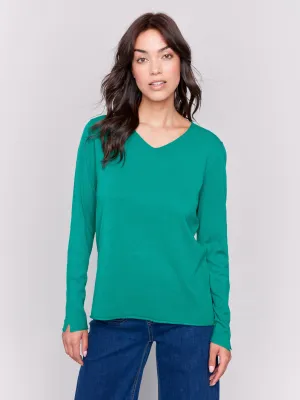 Solid Basic Sweater Forest by Charlie B