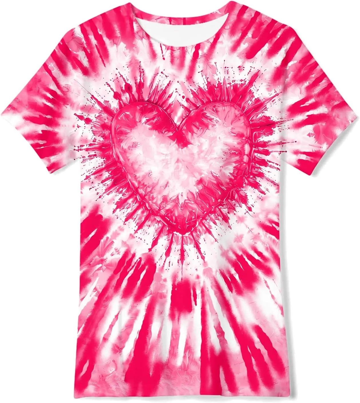 SunFoucs Girls Kids Shirts Size 5-12 Tie Dye Casual Tshirt Short Sleeve Crewneck Tee Top