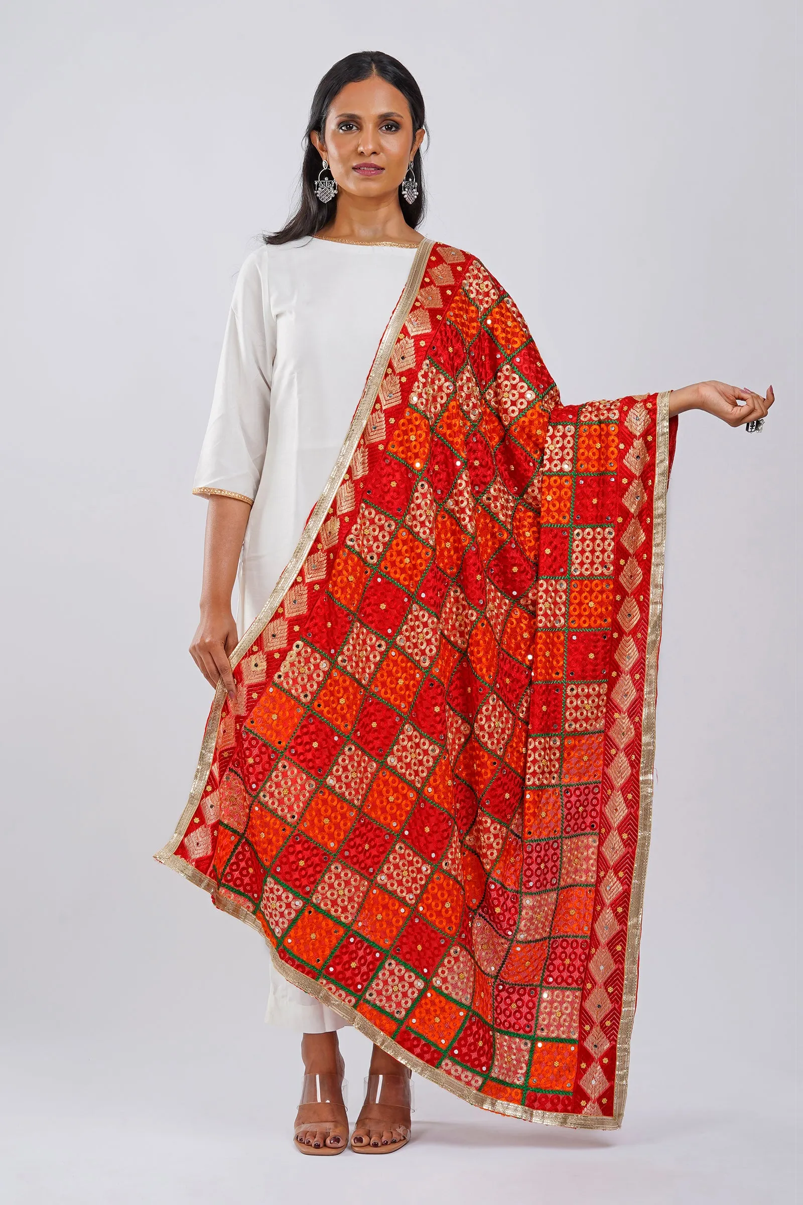 Teejh Billo Rani Phulkari Dupatta