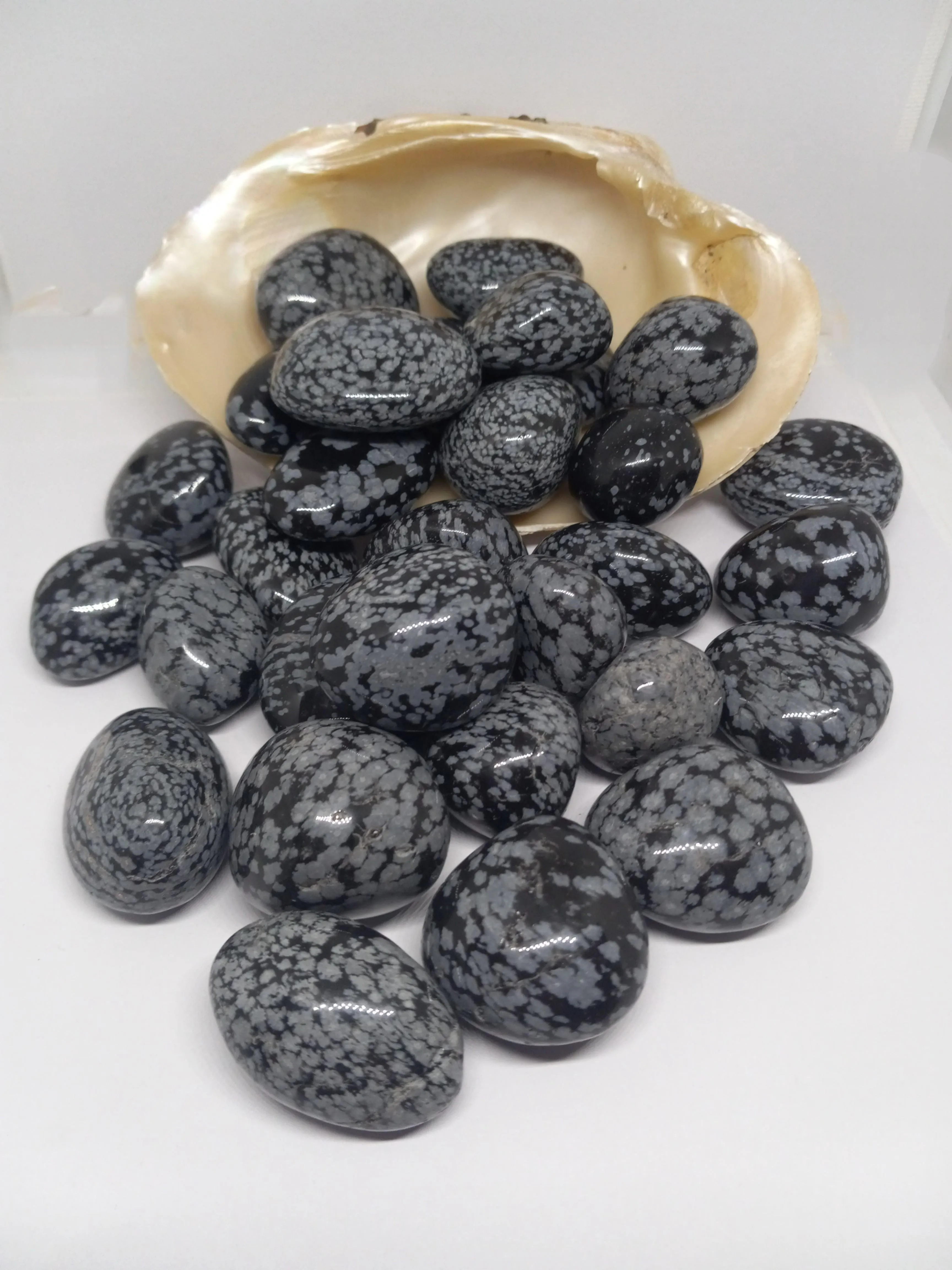 Top Quality Snowflake Obsidian Natural Tumbled Reiki Crystal $2.25