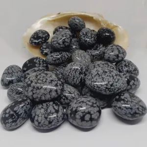 Top Quality Snowflake Obsidian Natural Tumbled Reiki Crystal $2.25