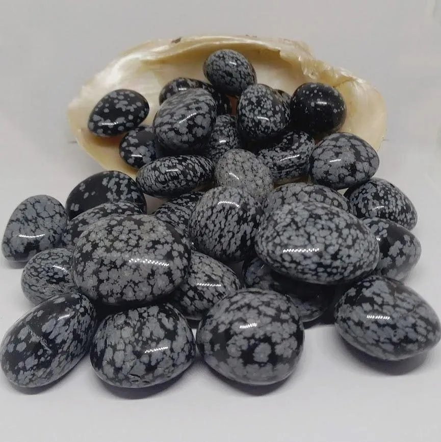 Top Quality Snowflake Obsidian Natural Tumbled Reiki Crystal $2.25