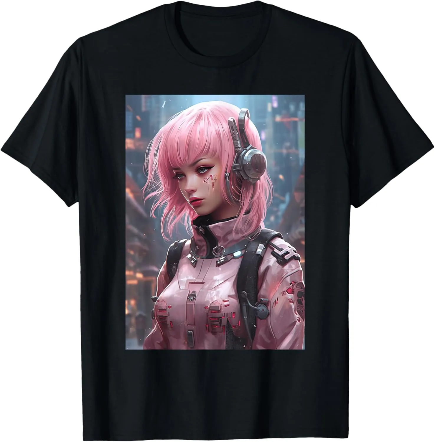 Waifu Cyberpunks Japanese Anime Manga Aesthetic T-Shirt
