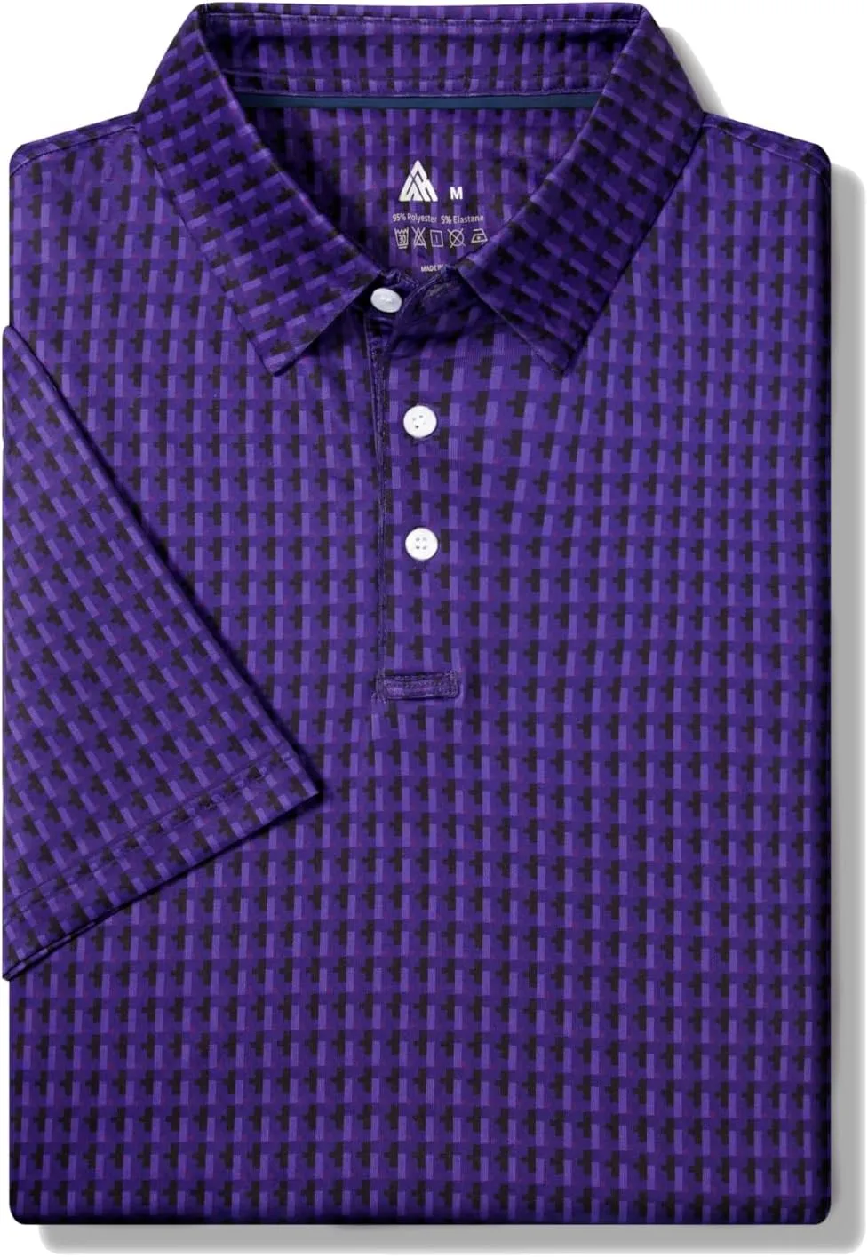 ZITY Men's Golf Shirts Short Sleeve Moisture Wicking Performance Print Patterns Casual Collared Golf Polo Shirt for Men